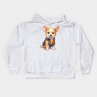 Farmer Pembroke Welsh Corgi Dog Kids Hoodie